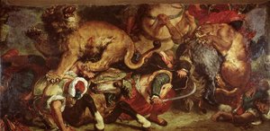 狮子狩猎，1855年