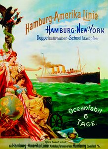 海报广告汉堡美国线，1897年