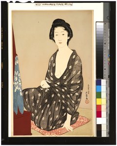 夏季和服的女人，1920年（木刻）