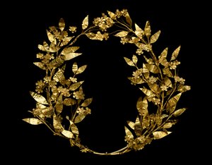Myrtle花圈，来自伯罗奔尼撒，公元前330-250（金）