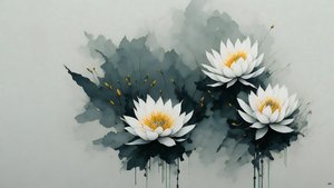 水墨画：睡莲_02