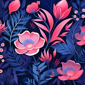 一束粉色和蓝色的鲜花 4
