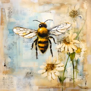 粉彩浮雕油画技法的蜜蜂插图 3