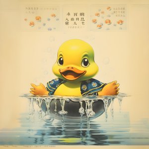 时尚橡皮鸭广告海报-黄色2