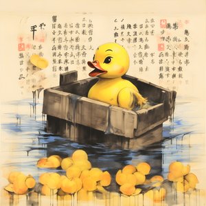 trendiges gummiente werbeplakat - the yellow 4