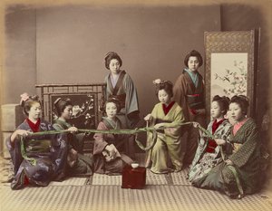 （Konkonchiki）日本女孩玩游戏，1880年