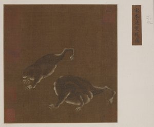 一对三脚蟾蜍