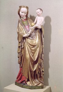 处女和儿童，c.1400（多彩木材）