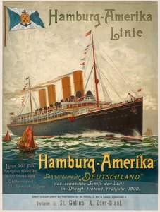 汉堡-美国线。德国，汉堡，1899年
