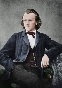 约翰内斯·勃拉姆斯（Johannes Brahms）1833-1897年，德国作曲家兼钢琴家，c1866年