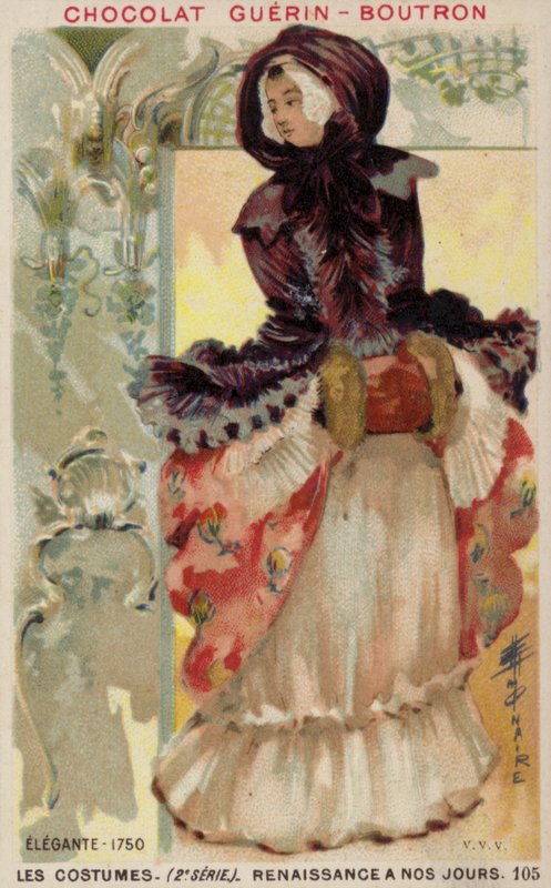 时尚女士，1750年 作者 法语学校