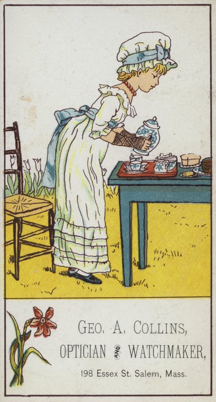 女孩倒茶 作者 美国学校