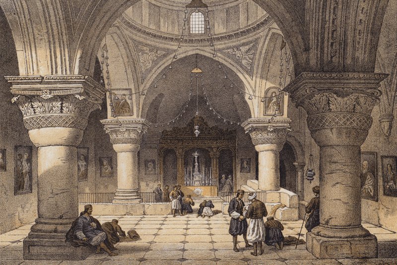 Chapel of St Helena (colour litho) 作者 大卫（后）罗伯茨