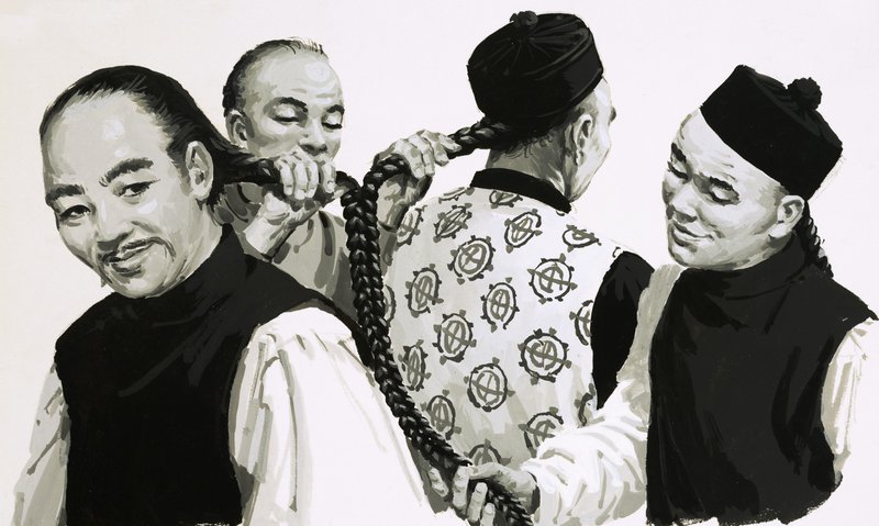 测量中国人头发的辫子 作者 英语学校