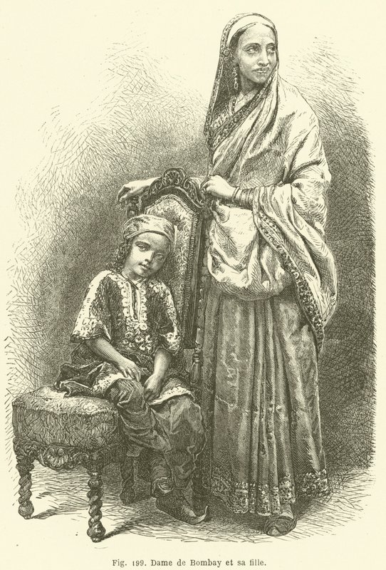 孟买夫人和她的女儿（版画） 作者 欧洲学校