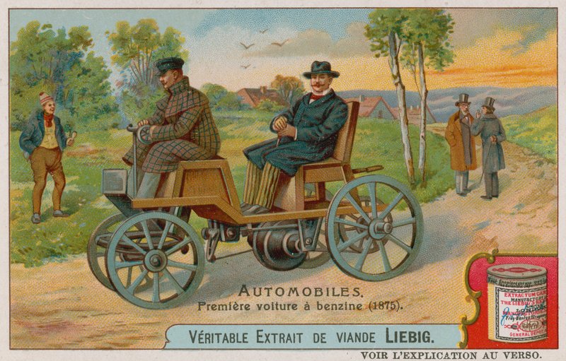 第一辆汽油车，1875年 作者 欧洲学校