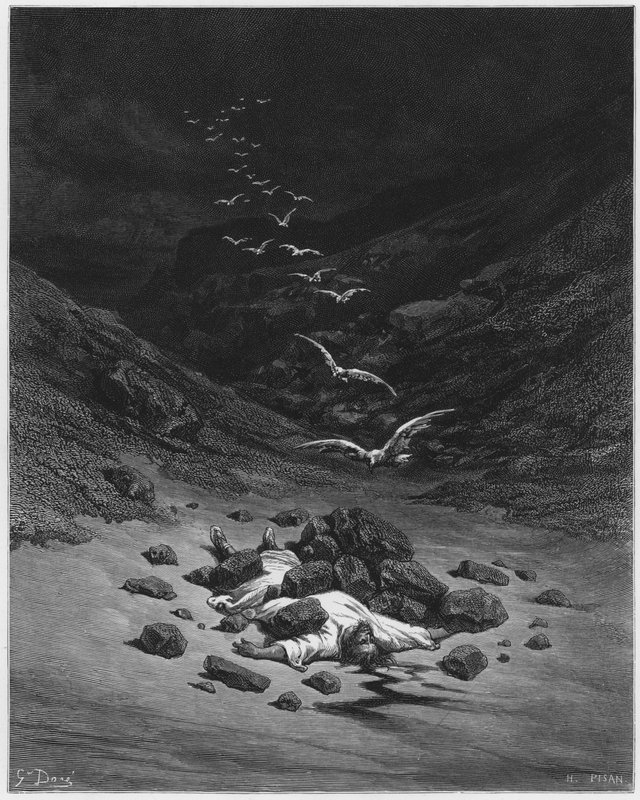 古斯塔夫多尔圣经：亚生扔石头 作者 古斯塔夫·多尔（Gustave Dore）