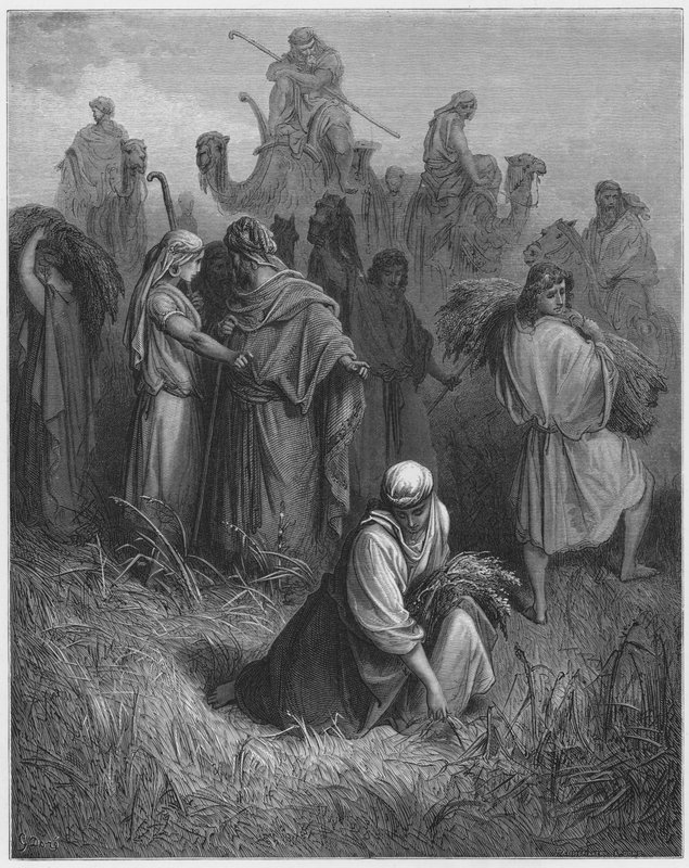 古斯塔夫多尔圣经：波阿斯和路得 作者 古斯塔夫·多尔（Gustave Dore）