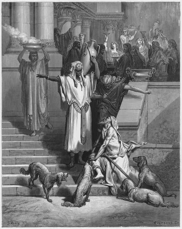 古斯塔夫多尔圣经：拉撒路在富人门口 作者 古斯塔夫·多尔（Gustave Dore）