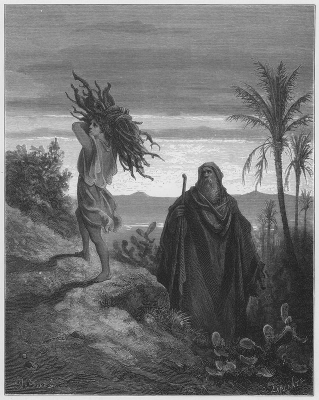 古斯塔夫多尔圣经：对亚伯拉罕信仰的审判 作者 古斯塔夫·多尔（Gustave Dore）