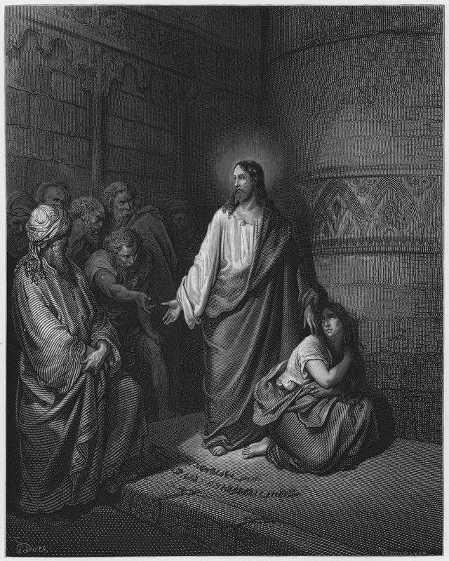 古斯塔夫多尔圣经：通奸的女人 作者 古斯塔夫·多尔（Gustave Dore）