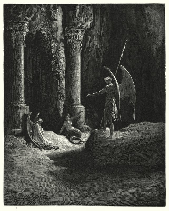 Gustave Dore为Miltons Paradise Lost，Book II，第648,649行所示的插图 作者 古斯塔夫·多尔（Gustave Dore）