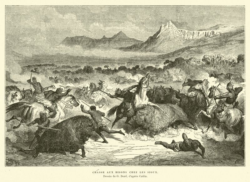 苏族狩猎水牛 作者 古斯塔夫·多尔（Gustave Dore）