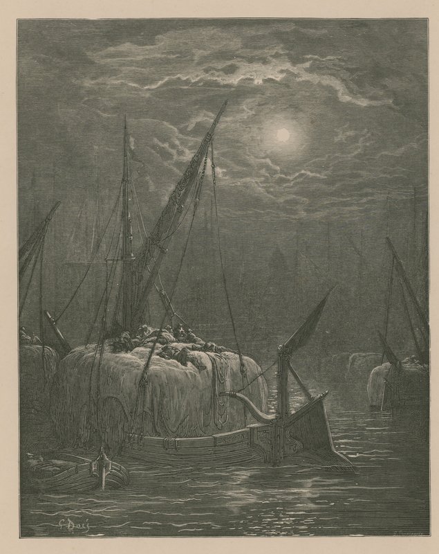 泰晤士河上的船 作者 古斯塔夫·多尔（Gustave Dore）