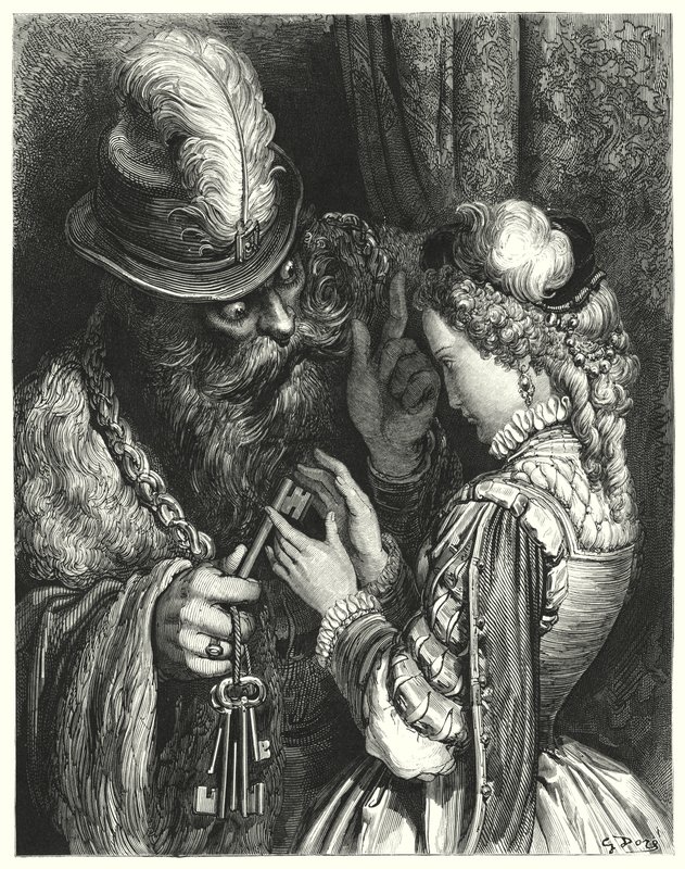 La Barbe-Bleue; Blue Beard（雕刻）。 作者 古斯塔夫·多尔（Gustave Dore）