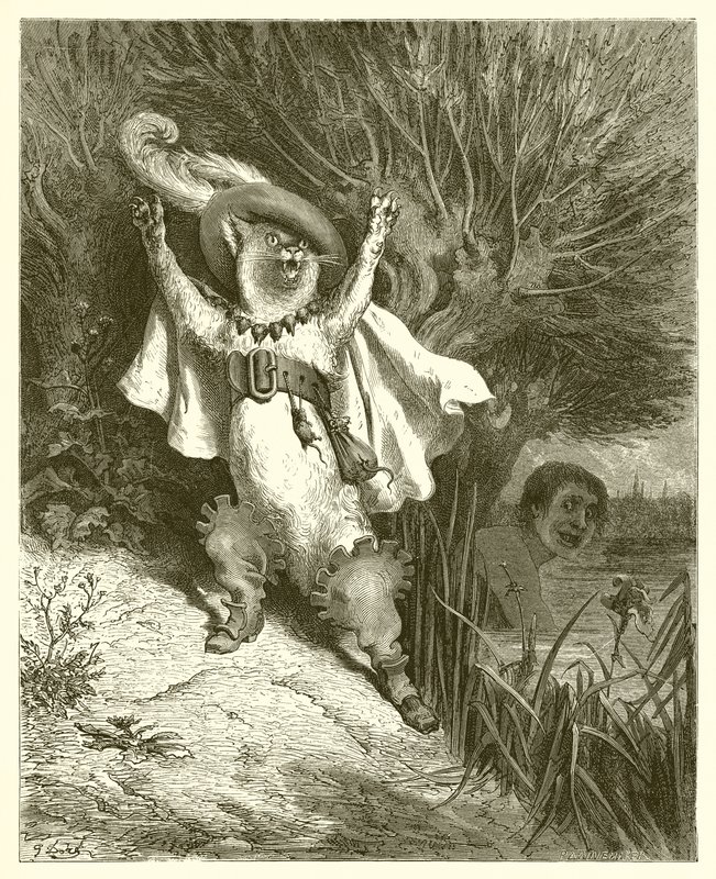 穿靴子的猫，c.1868 作者 古斯塔夫·多尔（Gustave Dore）