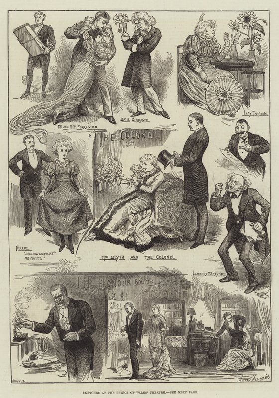 威尔士亲王剧院的草图 作者 哈里·弗尼斯（Harry Furniss）