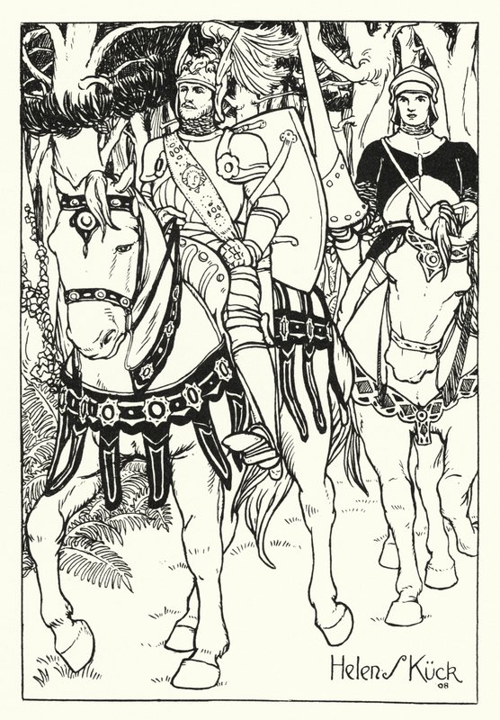 雄伟的骑士（雕版画 作者 海伦·库克（Helen S.Kuck）