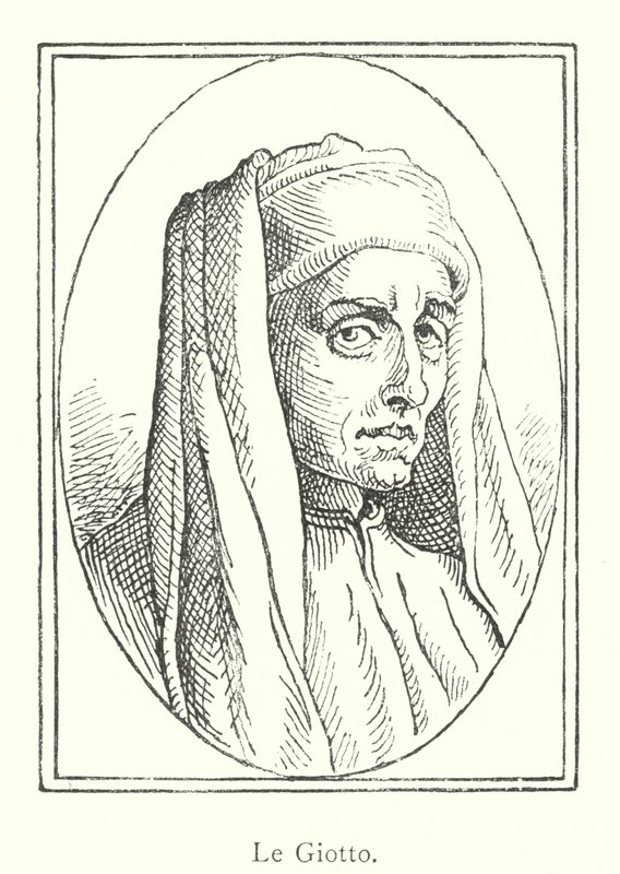 Le Giotto（雕刻）。 作者 意大利学校