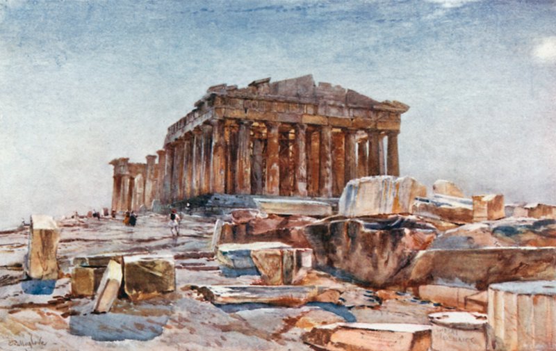 Propylaea的帕台农神庙 作者 约翰·富利洛夫