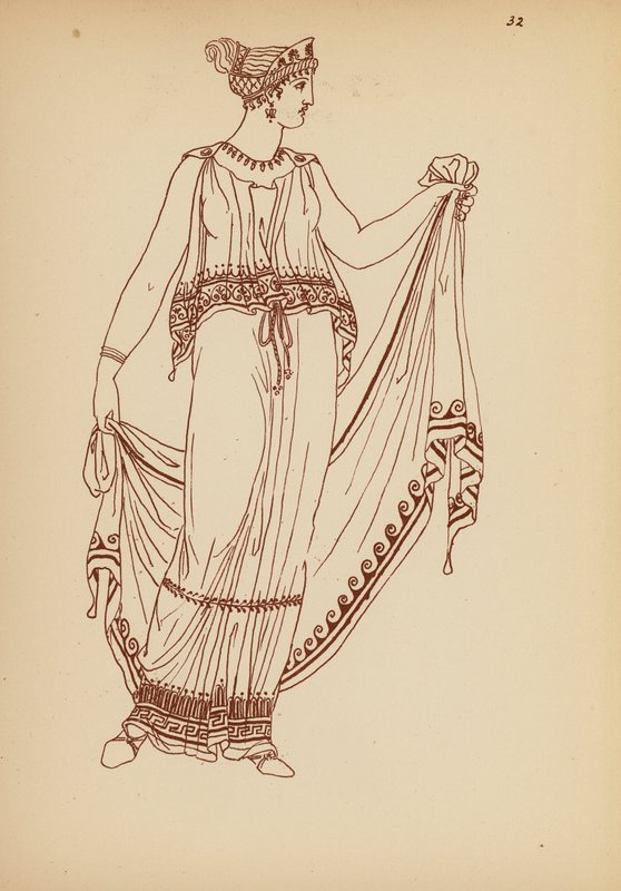古希腊女性服饰（石版画） 作者 约翰·莫尔·史密斯
