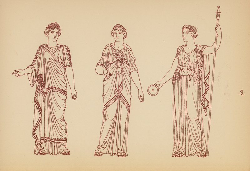 古希腊女性服饰（石版画） 作者 约翰·莫尔·史密斯