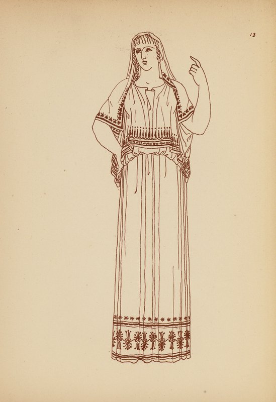 古希腊女性服饰（石版画） 作者 约翰·莫尔·史密斯