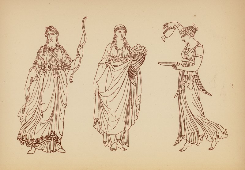 古希腊女性服饰（石版画） 作者 约翰·莫尔·史密斯