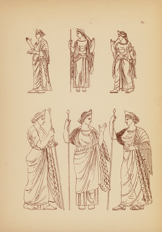 古希腊女性服饰（石版画） 作者 约翰·莫尔·史密斯