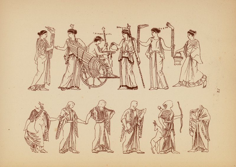 古希腊女性服饰（石版画） 作者 约翰·莫尔·史密斯