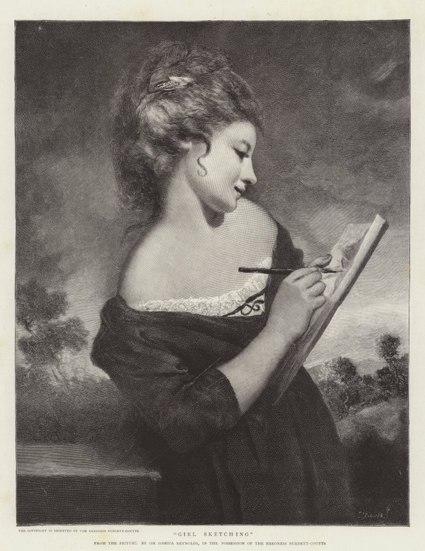 女孩素描 作者 约书亚·雷诺兹（Joshua Reynolds）