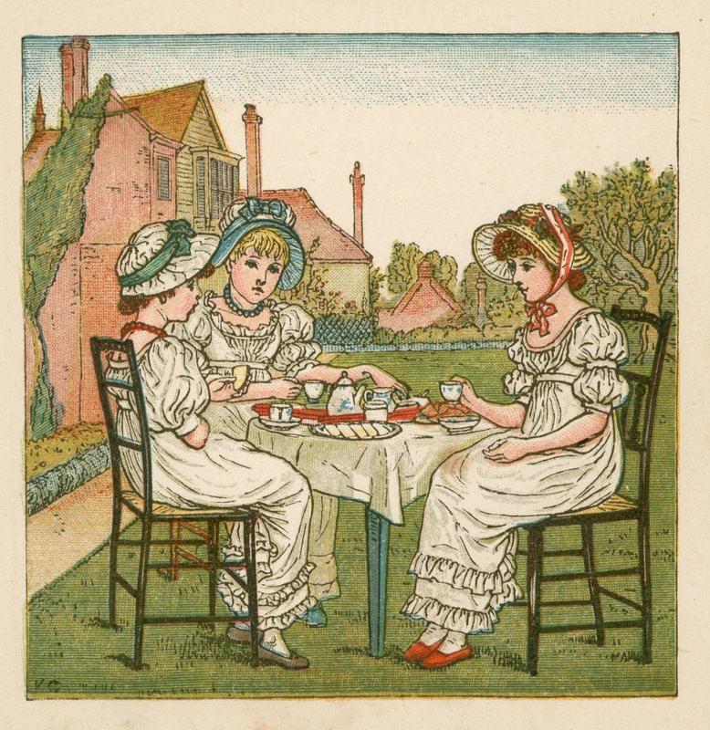 茶在花园里 作者 凯特·格林威（Kate Greenaway）