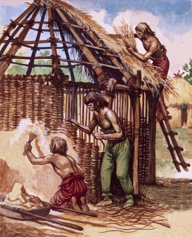 早期的英国人建造小屋 作者 彼得·杰克逊