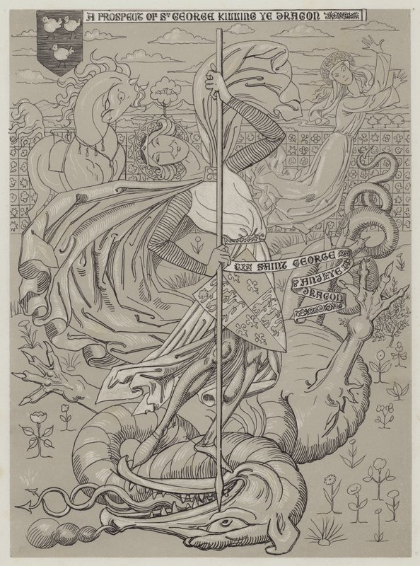圣乔治杀龙（aquatint） 作者 理查德·道尔